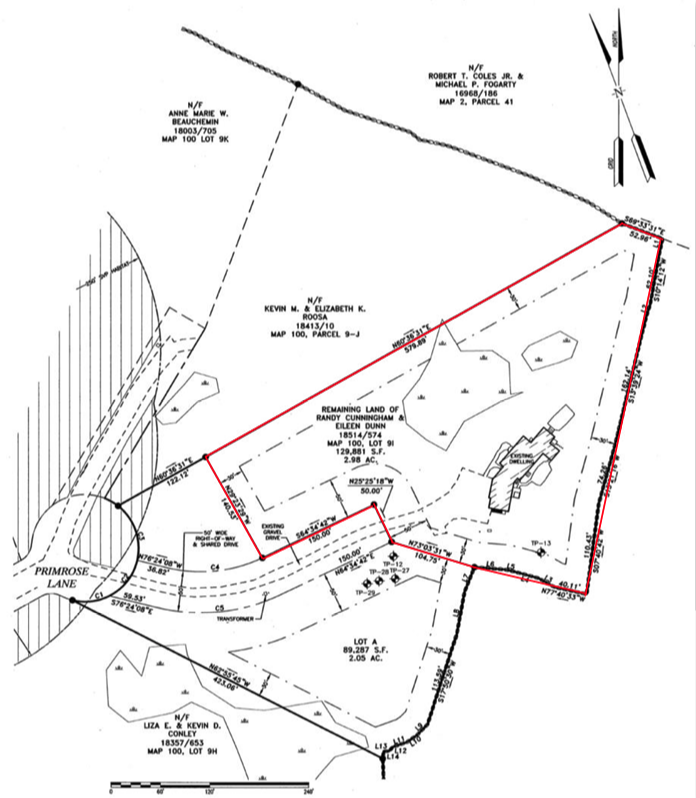 Parcel plan: the house on 2.98 acres