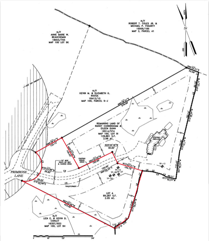Parcel plan: Lot A, 2.05 acres, under contract